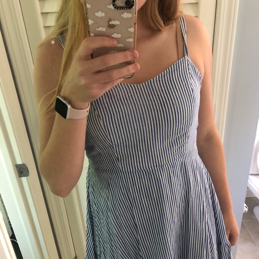 old navy white and blue mini dress